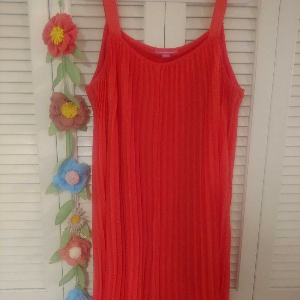 Woman Within brand women's pleated coral plus dress 20w